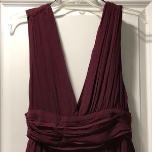 Floor length wine colored dress